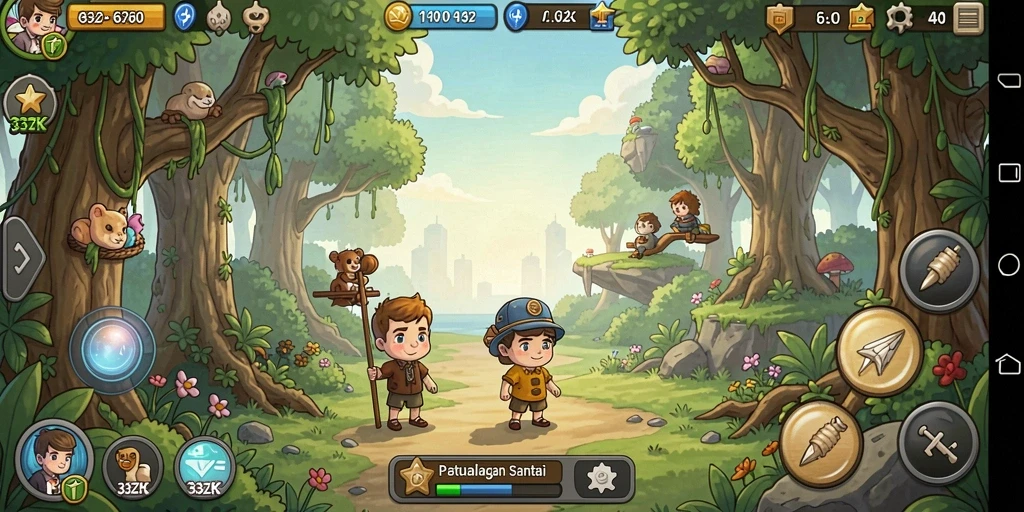 Tangkapan layar 33ZK menampilkan aksi gameplay Idle yang seru.