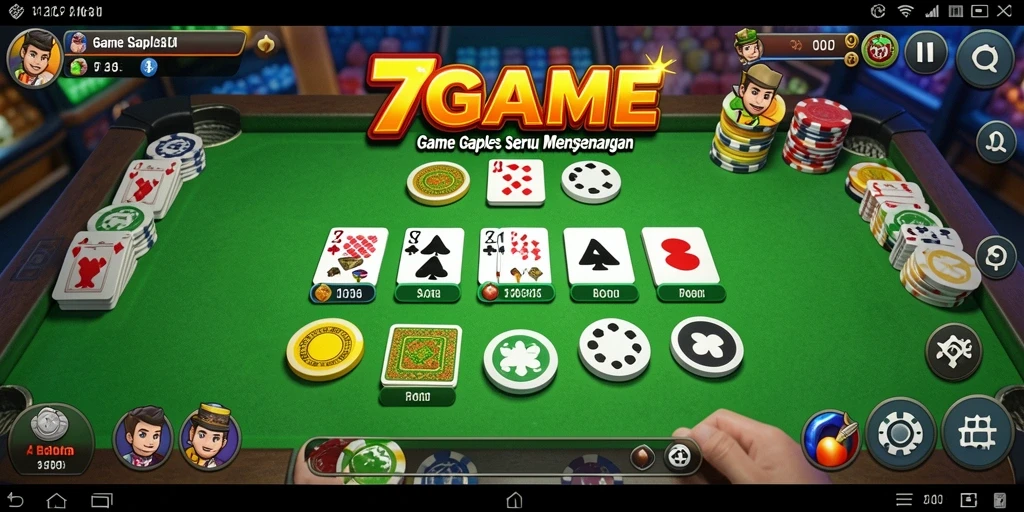 Gameplay seru Gaple di 7GAME yang mengasyikkan.