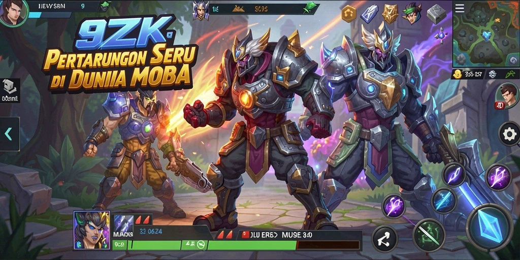 Tampilan gameplay menarik di 9ZK dengan pertarungan seru antar tim.