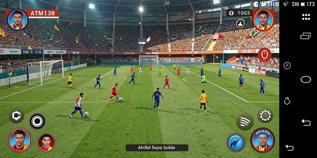 Tampilan gameplay antusias dalam permainan sepak bola ATM138.