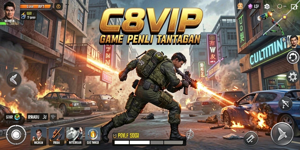 Tampilan gameplay C8VIP yang penuh aksi dan ketegangan.