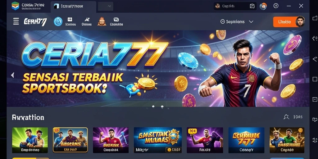 Screenshot utama CERIA777 yang menampilkan pengalaman taruhan olahraga.