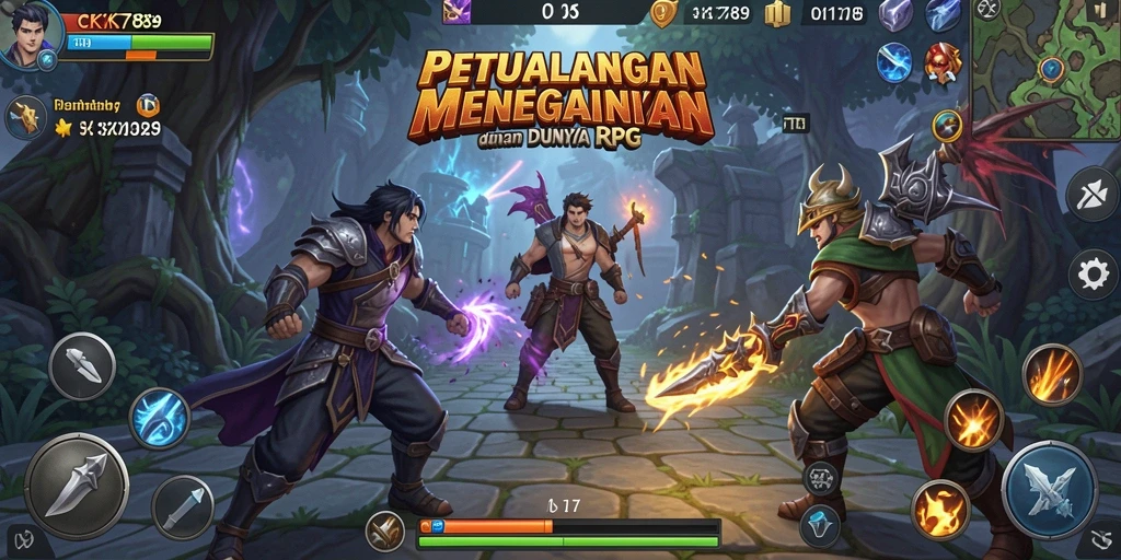 Tangkapan layar CK789 menampilkan aksi pertempuran epik dalam dunia RPG.