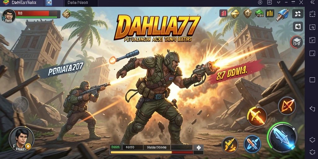 Tampilan gameplay aksi yang seru dan menantang di DAHLIA77.