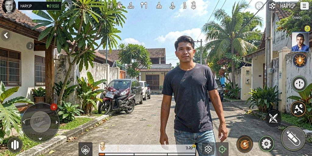Tampilan gameplay interaktif dalam HARAPJP yang penuh warna.