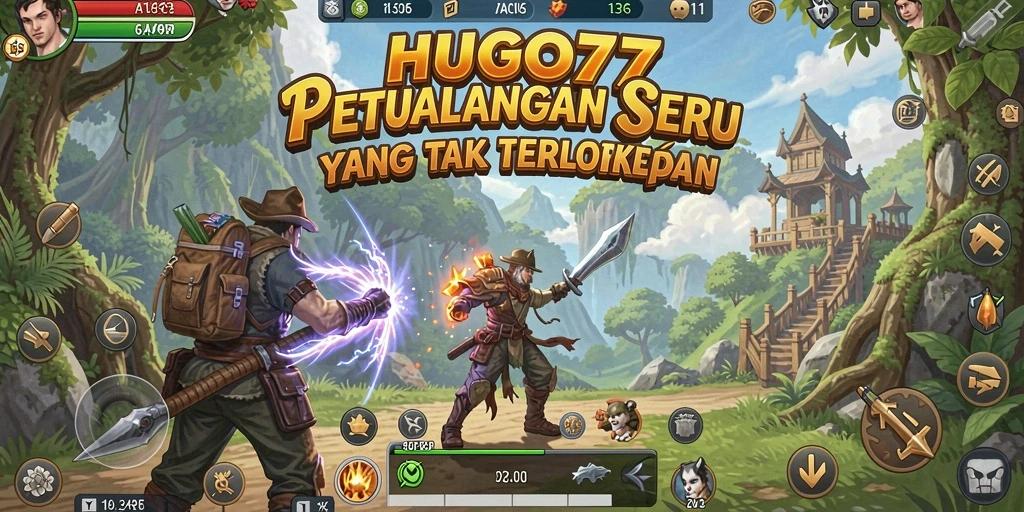 Tampilan gameplay HUGO77 yang memukau dan penuh warna.