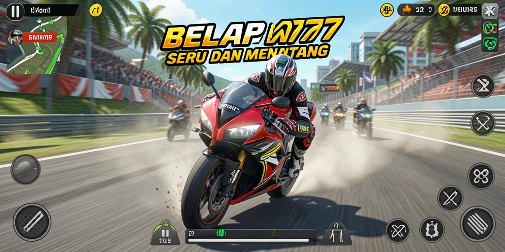 Tampilan menegangkan dari balapan motor seru di JELAS777.
