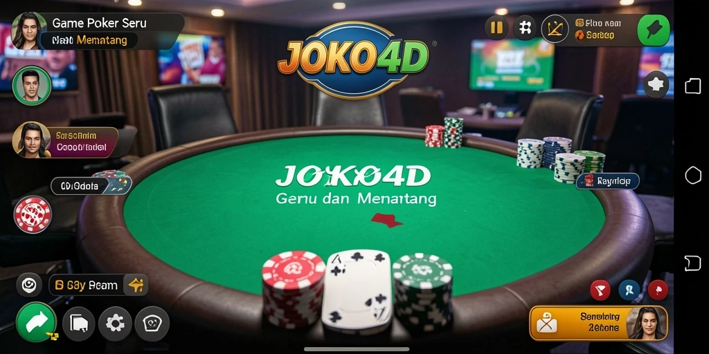 Tampilan gameplay JOKO4D dalam permainan Poker yang menegangkan.