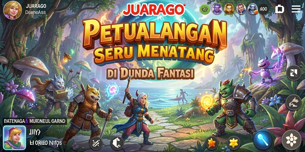 Tampilan gameplay JUARAGO yang menampilkan petualangan seru di dunia fantasi.