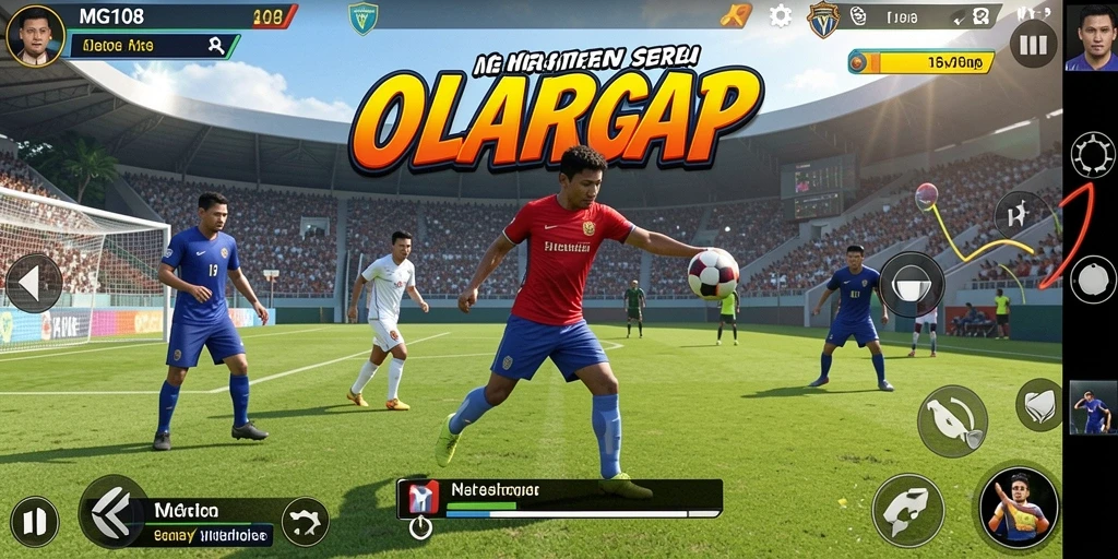 Tangkapan layar MG108 menunjukkan aksi seru dalam permainan olahraga.