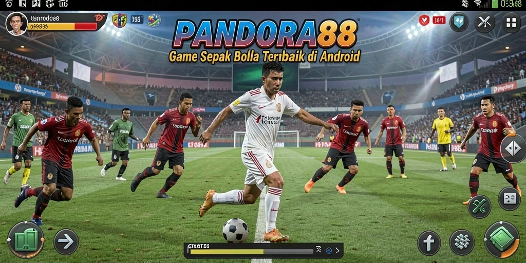 Tampilan gameplay seru dari PANDORA88 dengan aksi sepak bola yang mendebarkan.