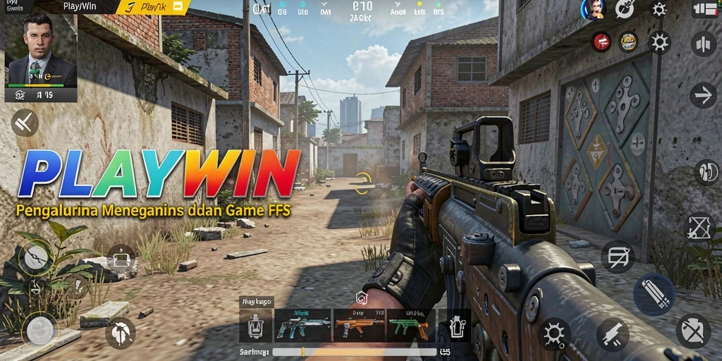 Tampilan gameplay intens dari PLAYWIN dengan aksi tembak-menembak.