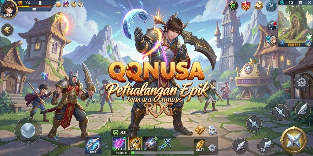 Screenshot gameplay QQNUSA yang menampilkan pertarungan epik.