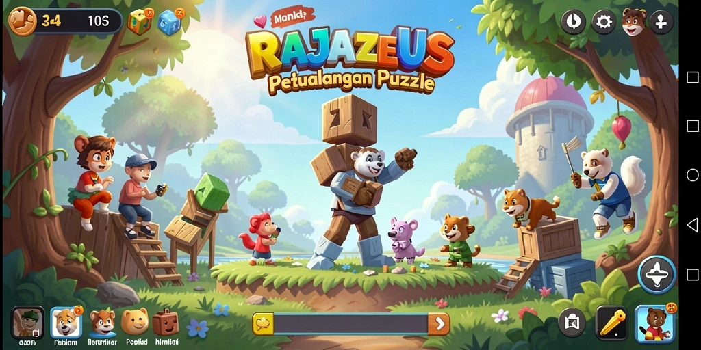 Tampilan menarik dari gameplay RAJAZEUS yang penuh teka-teki.