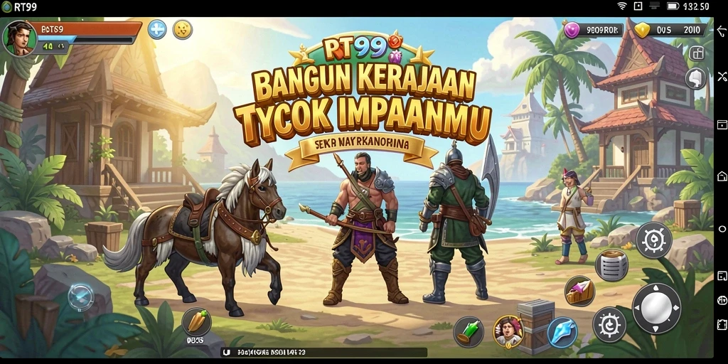 Tangkapan layar gameplay RT99 saat membangun kerajaan bisnis.
