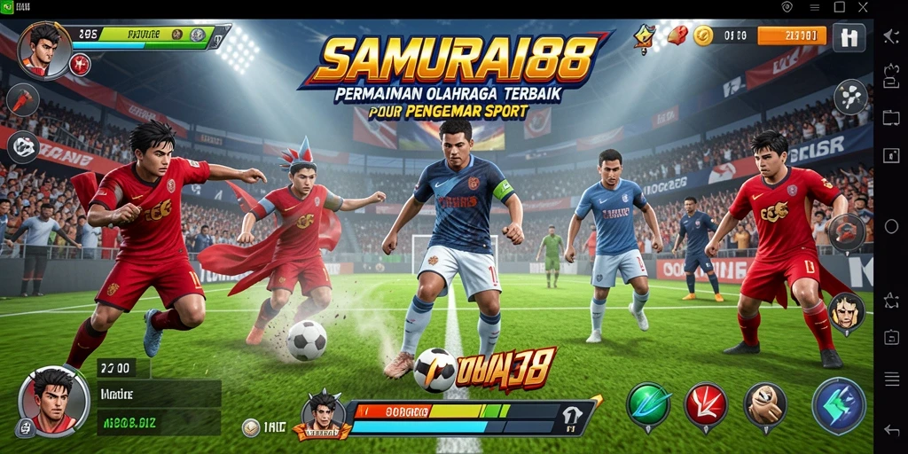 Tangkapan layar gameplay menampilkan aksi olahraga yang seru dan mendebarkan.