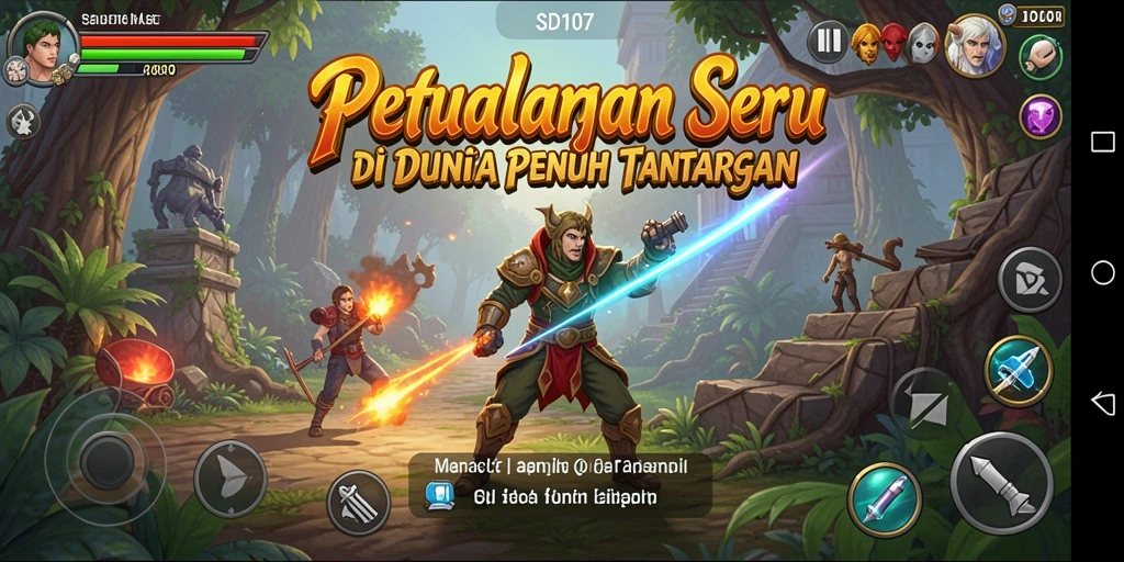 Screenshot SD107 menampilkan gameplay petualangan yang menarik dan seru.