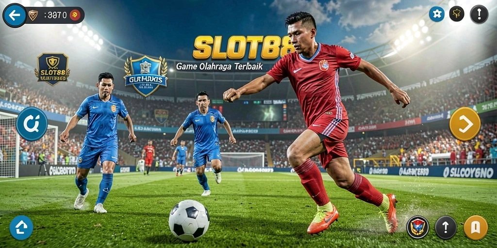 Tampilan screenshot utama SLOT88 menunjukkan aksi permainan olahraga yang memukau.