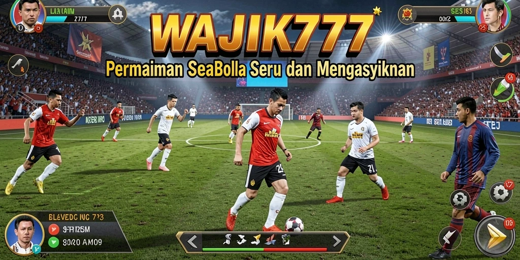 Tampilan gameplay seru dalam pertandingan sepak bola.