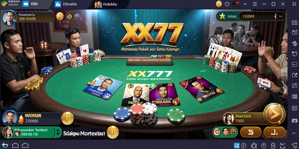 Tampilan gameplay poker yang menarik dari XXX777.