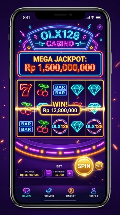 Tampilan utama aplikasi olx128 yang sederhana dan mudah dinavigasi.